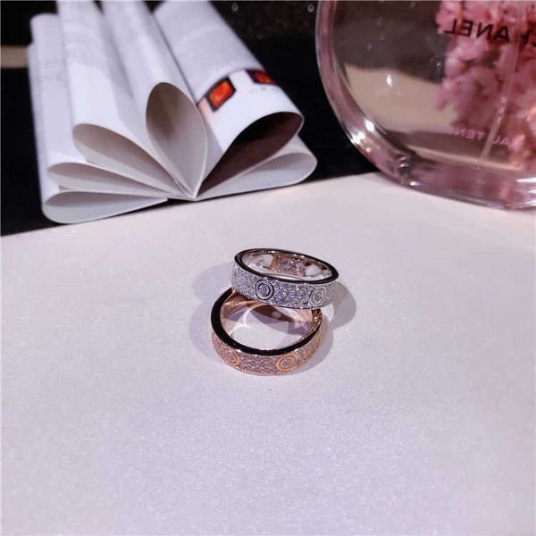

original designer new carti wide and narrow edition all star titanium steel ring female fashion stainless rose gold uac6, Silver