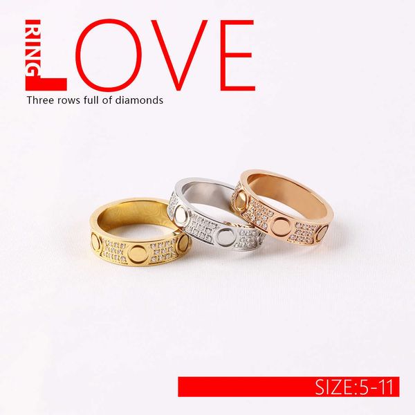 

designer new carti sky star ring two or three rows diamond wide and narrow edition love titanium steel straight hair, Silver