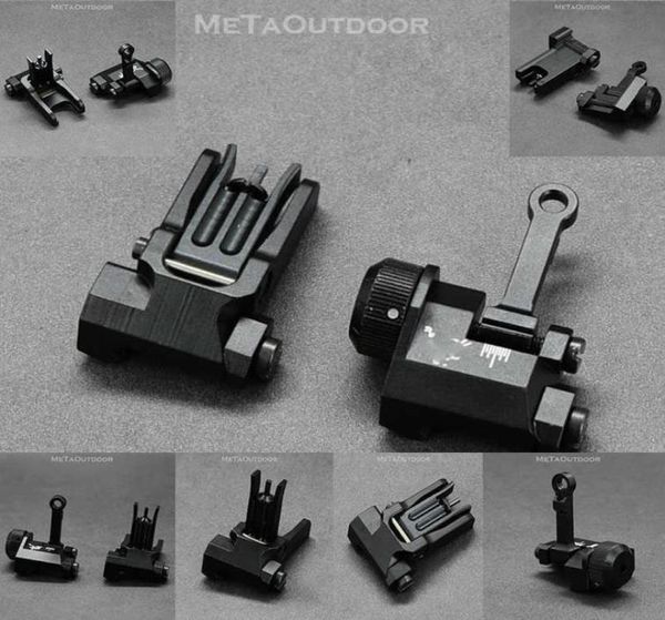 

tactical scope flip up 300 meter folding front rear sight with 1913 picatinny weaver mount base for m4 ar15 hunting arisoft access7016836