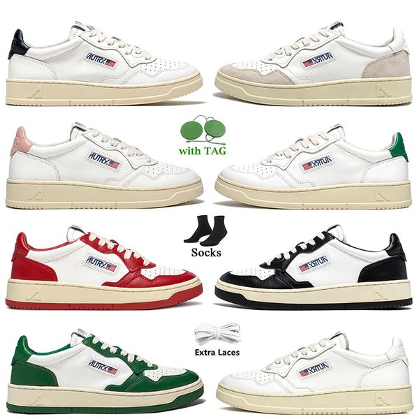 

autries casual shoes usa medalist leather low sneaker designer fashion women sneakers triple white silver black pink azure blue gold red sil