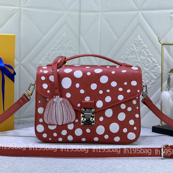 

woman shoulder bags m41487 cow leather black red envelope polka dot embossed pattern m46409 m40780 pumpkin shape decoration