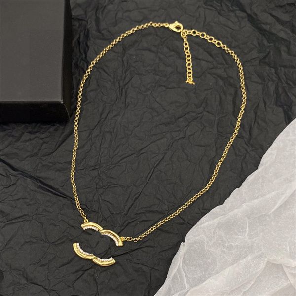 

women c choker designer necklace pendant chain letter necklaces pearl jewelry luxury ccity 4532121, Silver