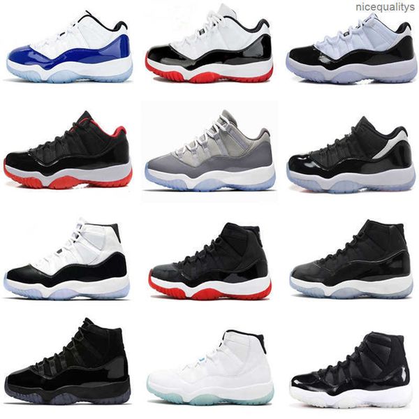 

bred mens 11s basketball shoes 11 concord platinum tint men women gym red space jam sports sneakers man size 7 - 13 with box