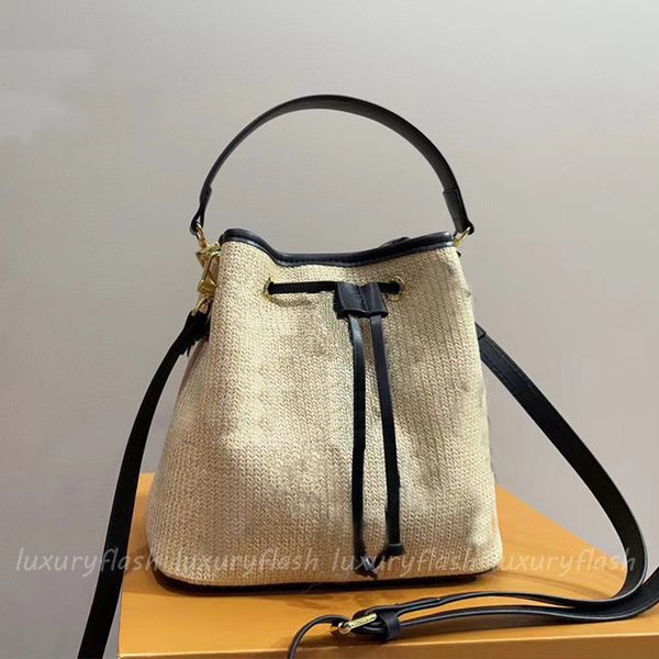 

woman designer shoulder bags beach bag totes handbags bucket bag new weave canvas embroidery letters ladies mini tote