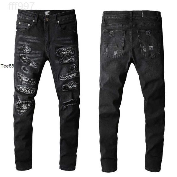 

trend amirs men's jeans with lanyard pattern amirs youth slim fit pants 669, Blue