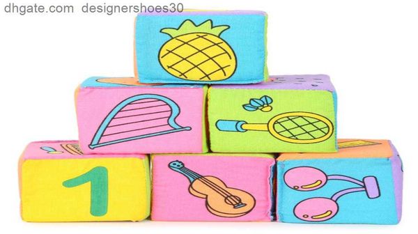 

infant baby kids 7cm cloth building blocks educational rattles set toys5819597m2cu