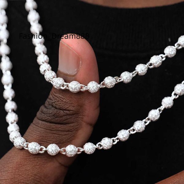 

factory wholesale iced out 925 vvs moissanite diamond tennis chain bracelet necklace 3mm 4mm 5mm 6mm 8mm custom 10k 14k gold, Silver