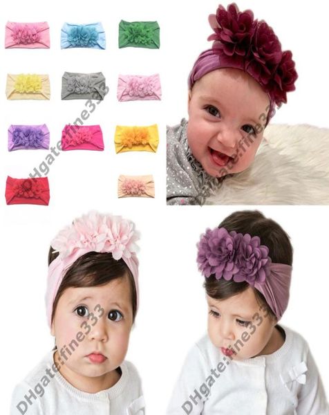 

turban headband children kids diy bowknot headbands baby cotton bow headwraps hair accessories hair bands bandana1381127, Slivery;white