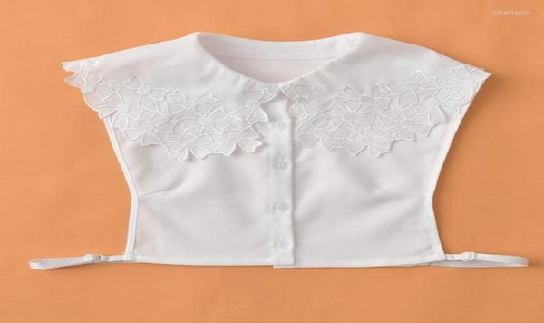 

bow ties 2022 flower lapel fake collar for women shirt white false collars removable detachable faux col lady dress nep kraagie4539331, Black;gray