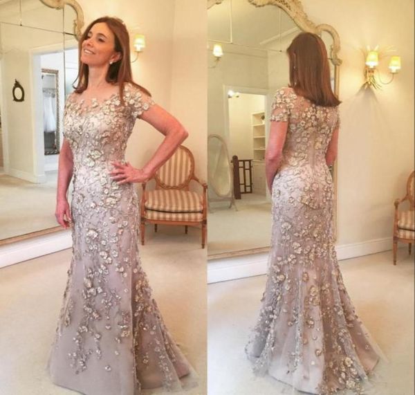 

vintage short sleeve floral appliqued mother dresses long women formal gown mermaid even dresses mother of the bride dress vestido2295342, Black;red