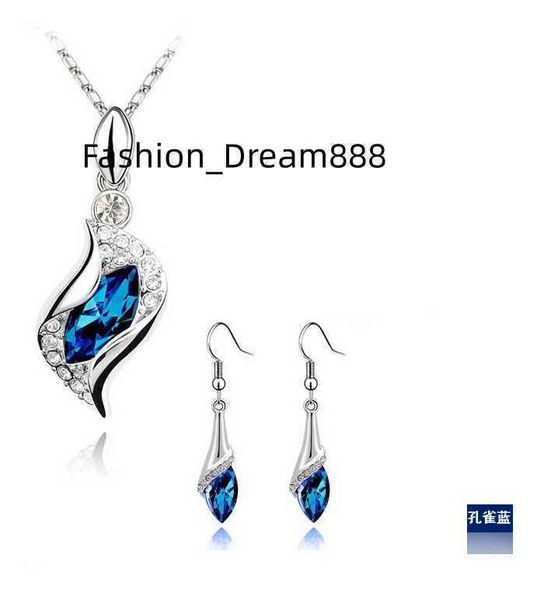 

summer 2023 dropshipping crystal wedding wholesale fashion women jewelry earrings necklaces jewelry sets, Silver