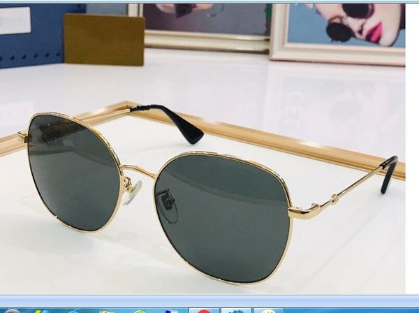 

2023 women men sunglasses gold thin metal full frame grey square glasses available with box, White;black