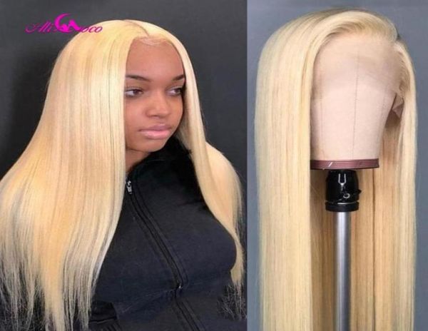

transparent 613 honey blonde 13x4 lace frontal wigs pre plucked colorful brazilian straight human hair lace frontal wigs66358957732244, Black;brown