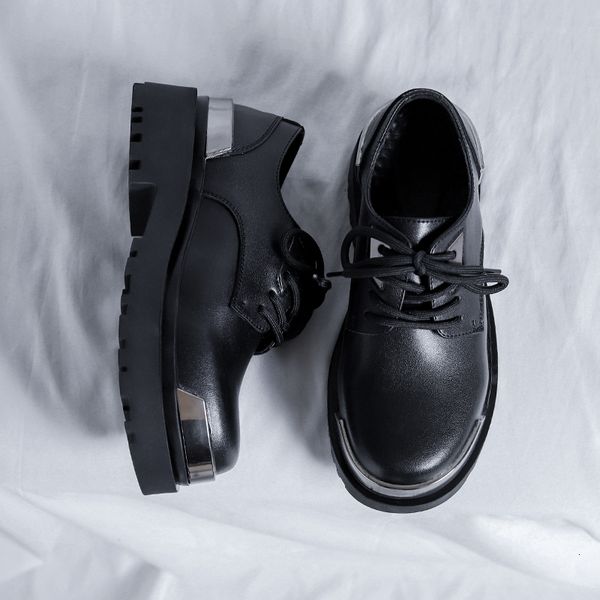 

dress shoes casual leather men british style man oxford footwear outdoor wedding punk gents flats leisure walk 230628, Black