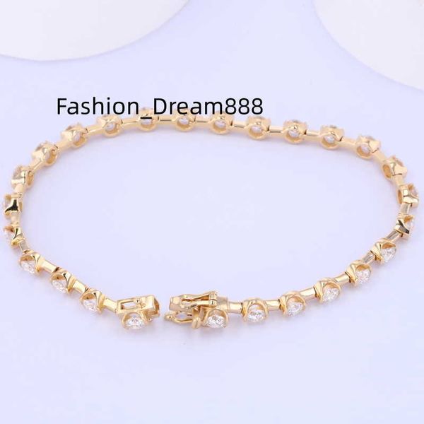 

fashion moissanite diamond bracelet 14k gold 3.5mm tennis bracelet, Silver