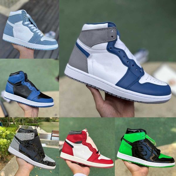 

kyrie shoe arrivals original jumpman 1 dark marina blue basketball shoes 1s patent leather black blue 2.0 patent leather fragment low men