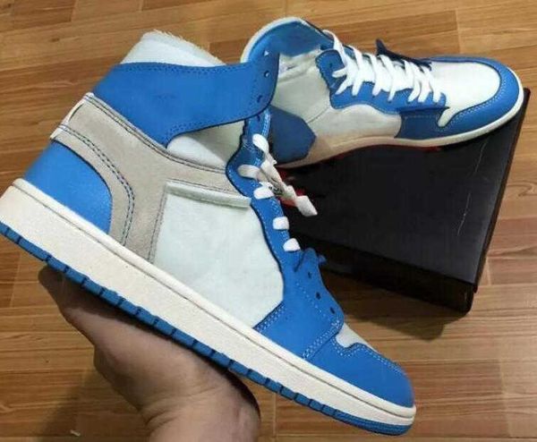 

1s unc blue white chicago red basketball shoes men women 1 white grey yellow sneakers with box