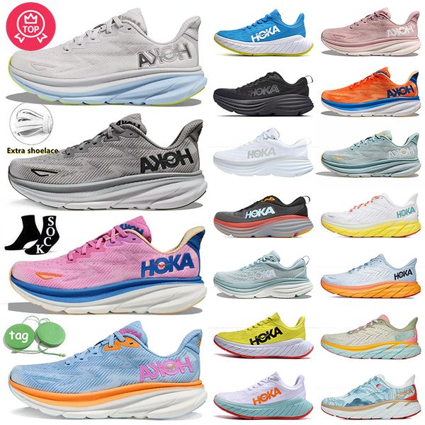

2023 hokas shoes one one hoka clifton 8 9 sneakers bondi 8 carbon x2 cloud ice water harbor mist airy blue peach whip for mens women trainer