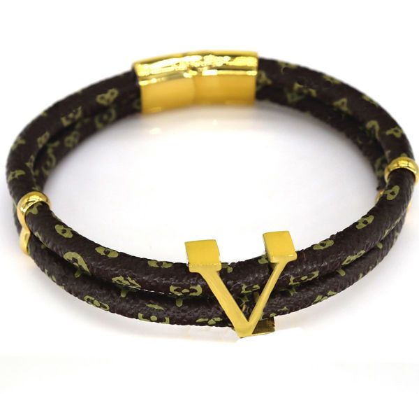 

designer bracelet men and women bracelet luxury jewelry faux leather 18k gold plated stainless steel bracelet wedding engagement gift, Golden;silver