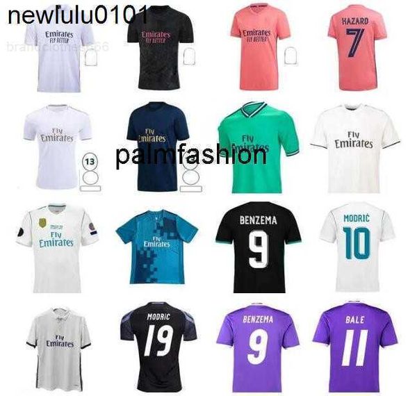 

2016 2017 2018 2019 2020 2021 real madrids soccer jersey retro benzema sergio ramos kroos hazard asensio bale marcelo modric zidane football, White;black