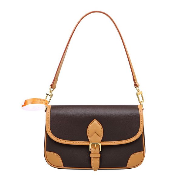 

designer crossbody bag shoulder bags luxury genuine leather bags baguette underarm bag women monograms handbag letter floral shoulder strap