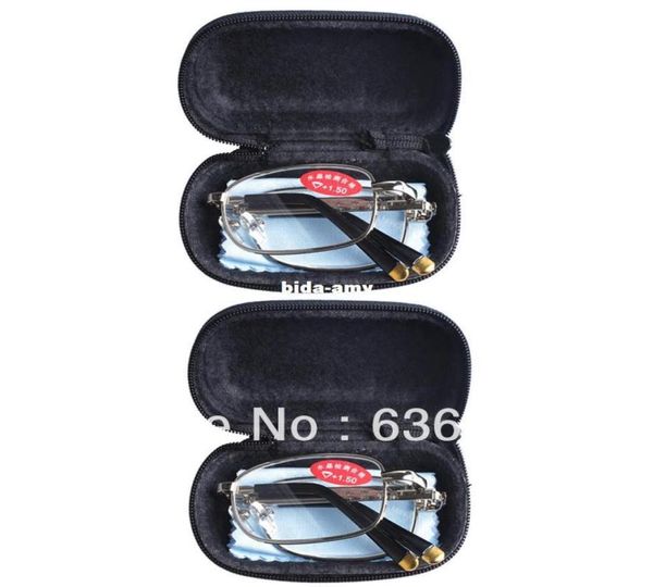 

2 prs mens womens folding travel business reading glasses with case in 7 strengths 100 150 200 25 30 35 403914237