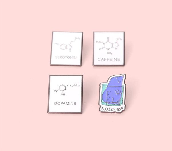 

creative fun chemistry molecular experiment beaker enamel brooch mouse geometric letter alloy pins badge jewelry gift for kid anim9638195, Blue