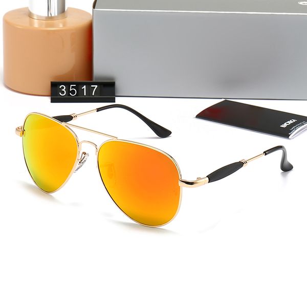 

men sunglasses classic brand retro women 2023 designer eyewear 3517 metal frame designers sun glasses woman high quality, Black