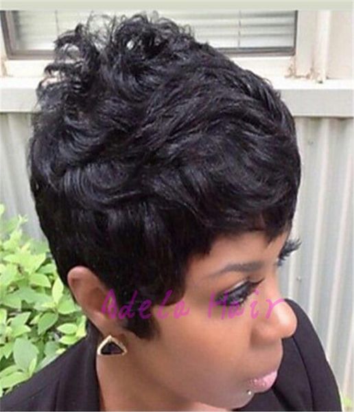 

wigs celebrity pixie cut short human hair wigs for black women short bob full lace front wigs for black women8219968, Black;brown