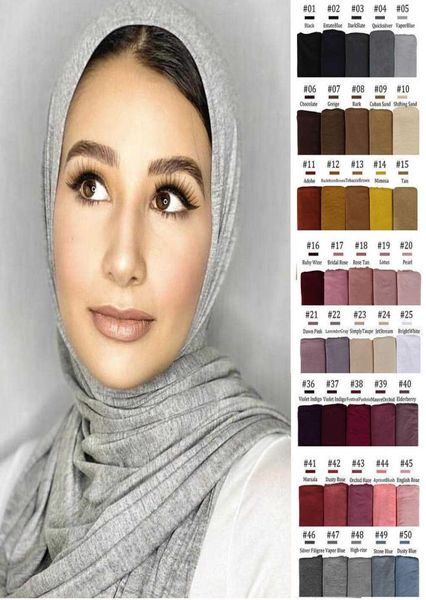 

good stitching modal cotton jersey hijab scarf long muslim shawl plain soft turban head wraps for muslim women headband 170x60cm x9452778, Blue;gray