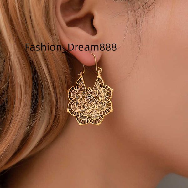 

new arrival gold silver plated pendientes de lujo antique gypsy indian tribal vintage engrave bohemian ethnic earrings