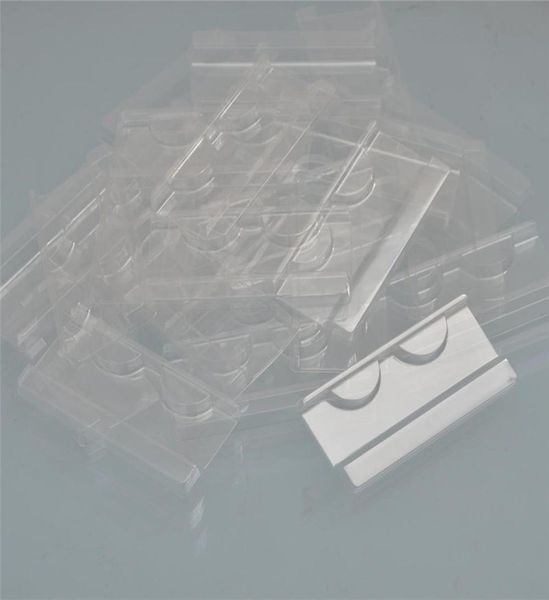 

whole 50100pack clear white lash trays plastic mink lashes holder eyelash tray for eyelash packaging box round square case 4748201