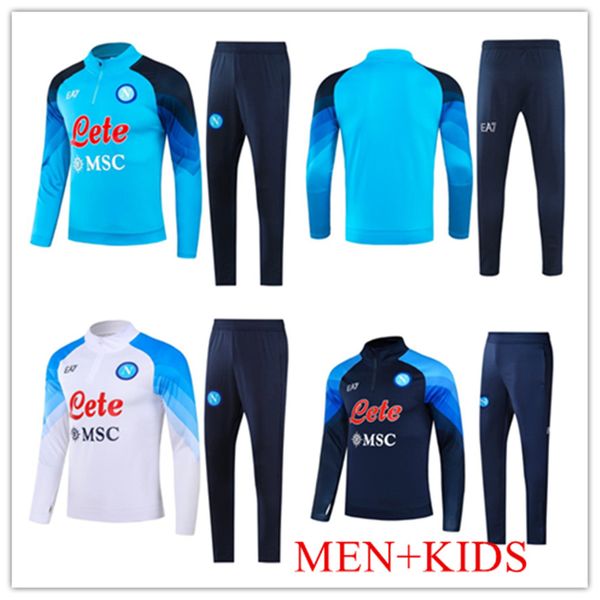 

22 23 napoli tracksuit soccer jersey set long sleeved sportswear 2023 ssc naples ae7 d10s hommes training suit wear formation tuta chandal j, Gray