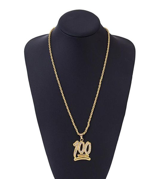 

high street trend 100 points necklace personality hip hop diamond pendant necklace fashion designer mens chain8070529