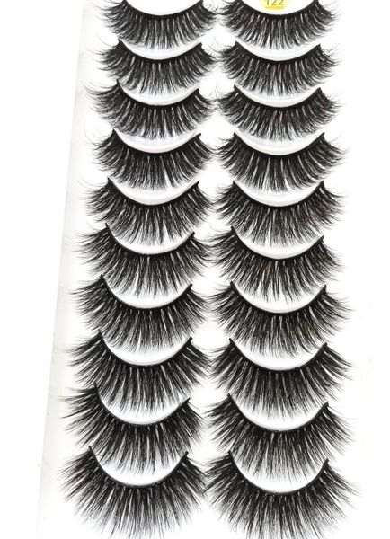 

2020 new 10 pairs 100 real mink eyelashes 3d natural false eyelashes mink lashes soft eyelash extension makeup kit cilios 3d1225934114