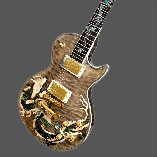 

prs electric guitar, wood color, deadwood coat, golden accessories, double rocker, in stock, fast delivery258