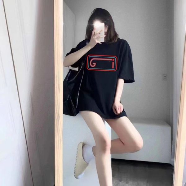 

women designer t shirt letter printing tee short sleeve cotton round collar short sleeve t-shirt large size 2xl 3xl 4xl man palm print t-shi, White