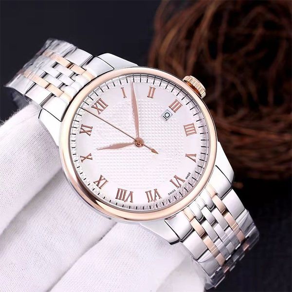 

mens watch designer luxury automatic mechanical watches stainless steel strap casual business wristwatch, Slivery;brown