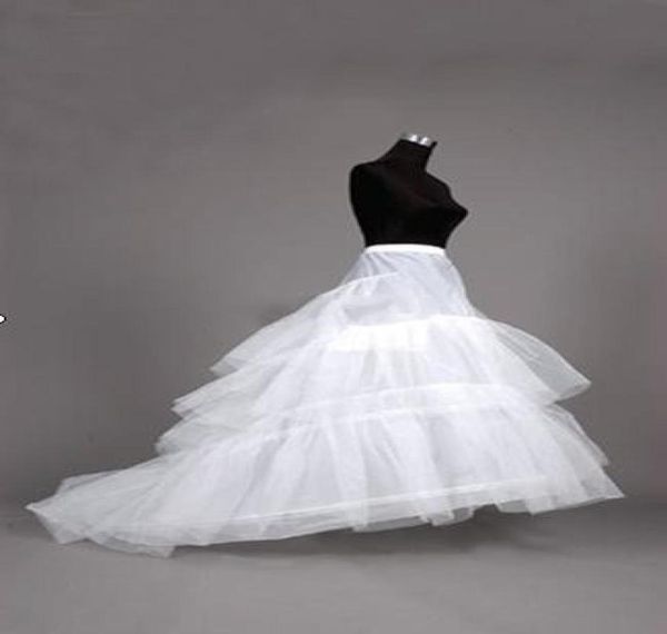 

in stock new long train wedding dresses 3hoops petticoat underskirt crinoline underdress slip women skirt dress petticoat5270913, White