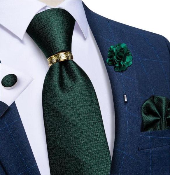 

bow ties handmade solid green for men 8cm wide mens silk wedding tie handkerchief cufflinks with ring brooch pin accessories9202965, Black;gray