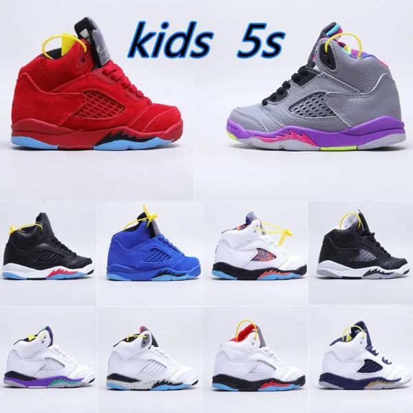 

2023 kids shoes jumpman 5s toddlers 5 boys basketball for sale youth shoe athletic trainers infants chicago sneakers scotts designe trainer, Black