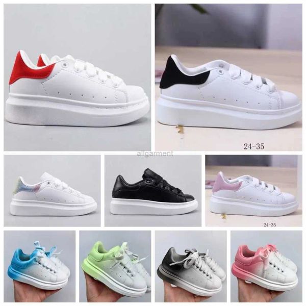 

2022 selling designer kids shoes white red black dream blue single strap outsized sneaker rubber sole amcqs soft calfskin leather lace up tr