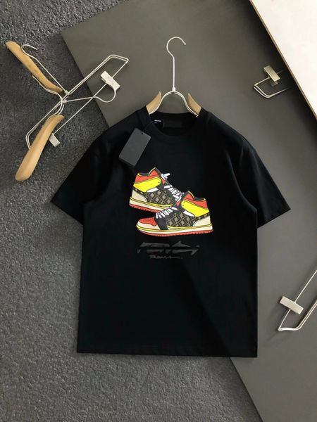 

designer summer explosion double f letter sneakers logo foam printed sports fashion trend short-sleeved t-shirt, White;black