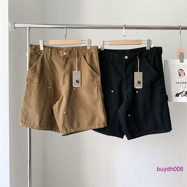 

fashion men's and women's shorts tooling brand carhart woodcutting pants spring classic label multi pocket double knee cargo pants, White;black