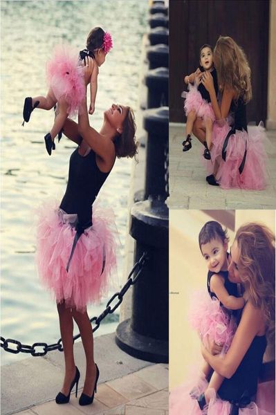 

mother and daughter tulle skirts pink tutu cute ruffles fluffy parentchild skirt sweet new arrival family dresses alikes2466659, Blue