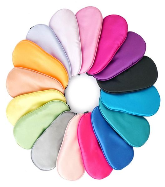

silk rest sleep eye mask padded shade cover travel relax blindfolds eye cover sleeping mask eye care beauty tools 12 colors rra1503455103