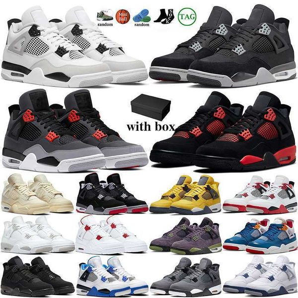 

with box 4 4s basketball shoes women men military black canvas cats red thunder oreo canyon purple messy room infrared university blue mens