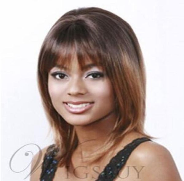 

medium silky smooth straight 12 inches perfect wig hair0121950324, Black;brown