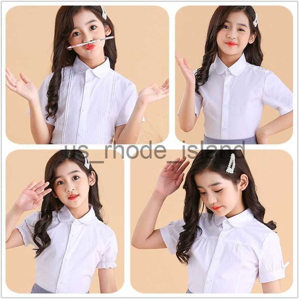 

t-shirts girl clothing new summer spring cotton solid white baby kids s blouse white shirts with short sleeves for children girls shirt x062, Blue