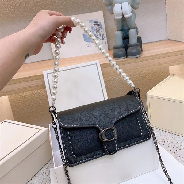 

2023 tabbys designer bag woman tote bag tabby crossbody bag handbag woman pearls chain leather print letters 5a 6 colors
